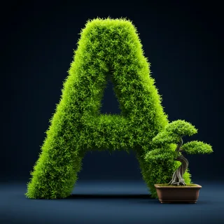 Bonsai tree — letter A (variant 2)