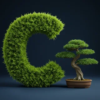 Bonsai tree — letter C
