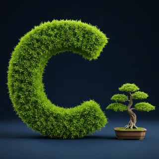 Bonsai tree — letter C (variant 2)