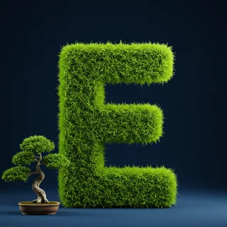 Bonsai tree — letter E