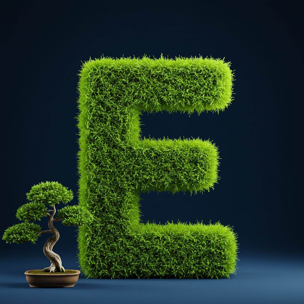 Bonsai tree — letter E