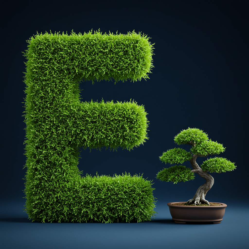 Bonsai tree — letter E (variant 2)