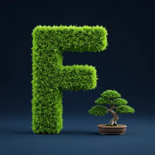 Bonsai tree — letter F