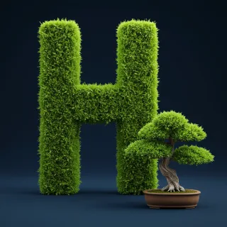Bonsai tree — letter H