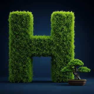 Bonsai tree — letter H (variant 2)