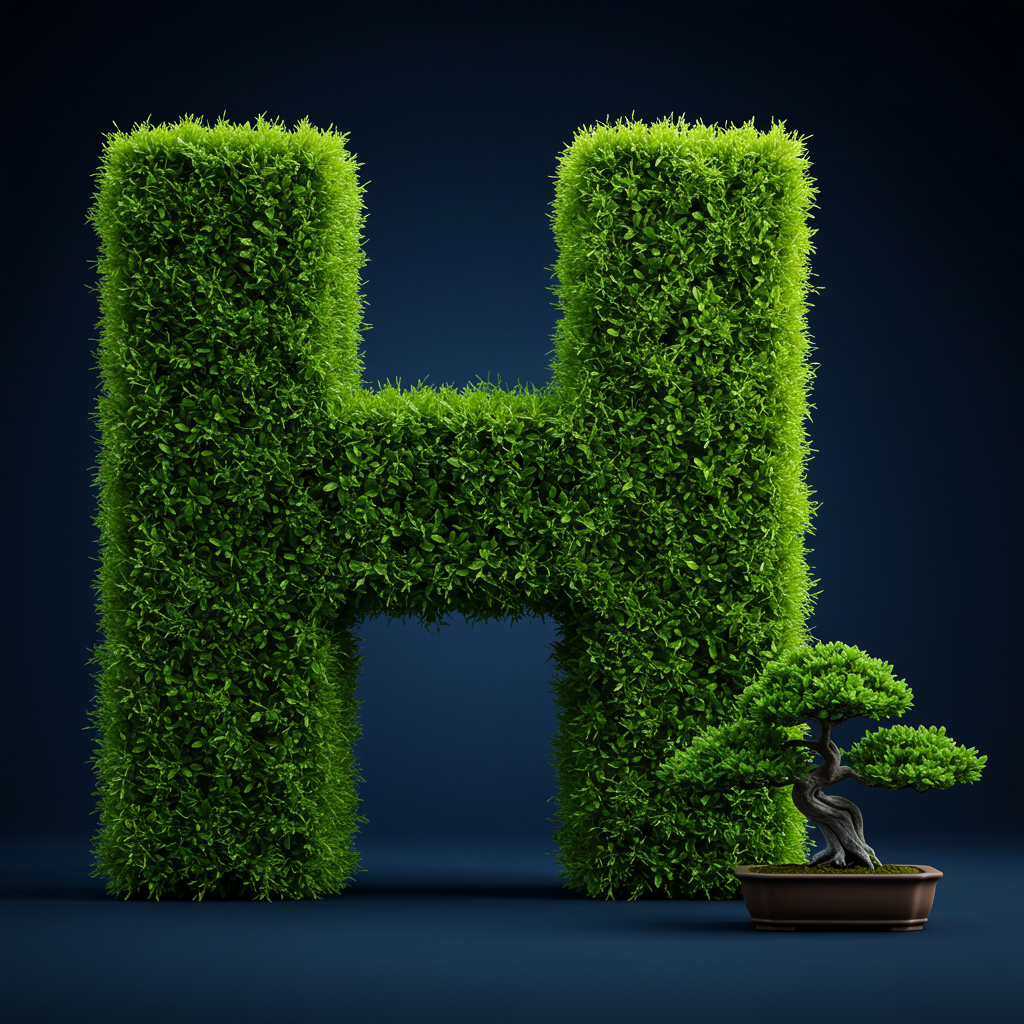 Bonsai tree — letter H (variant 2)
