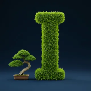Bonsai tree — letter I