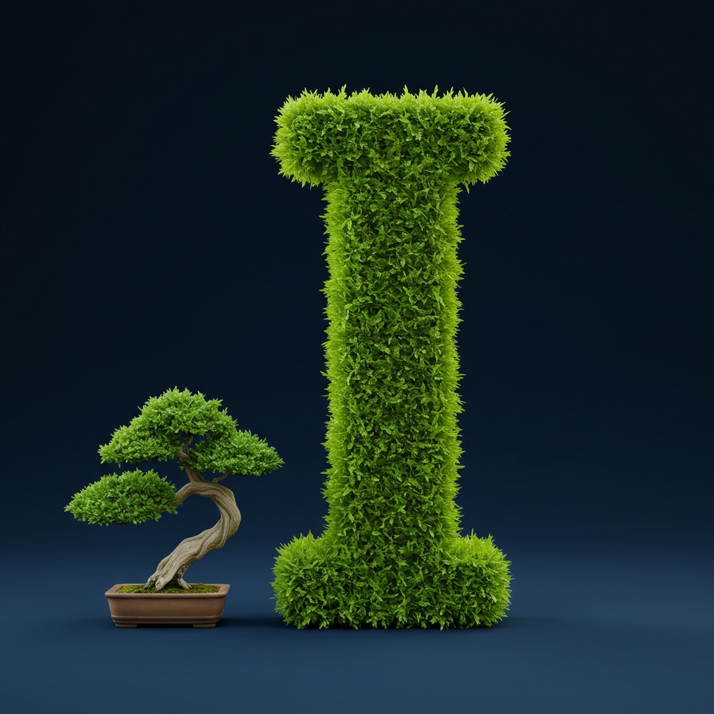 Bonsai tree — letter I