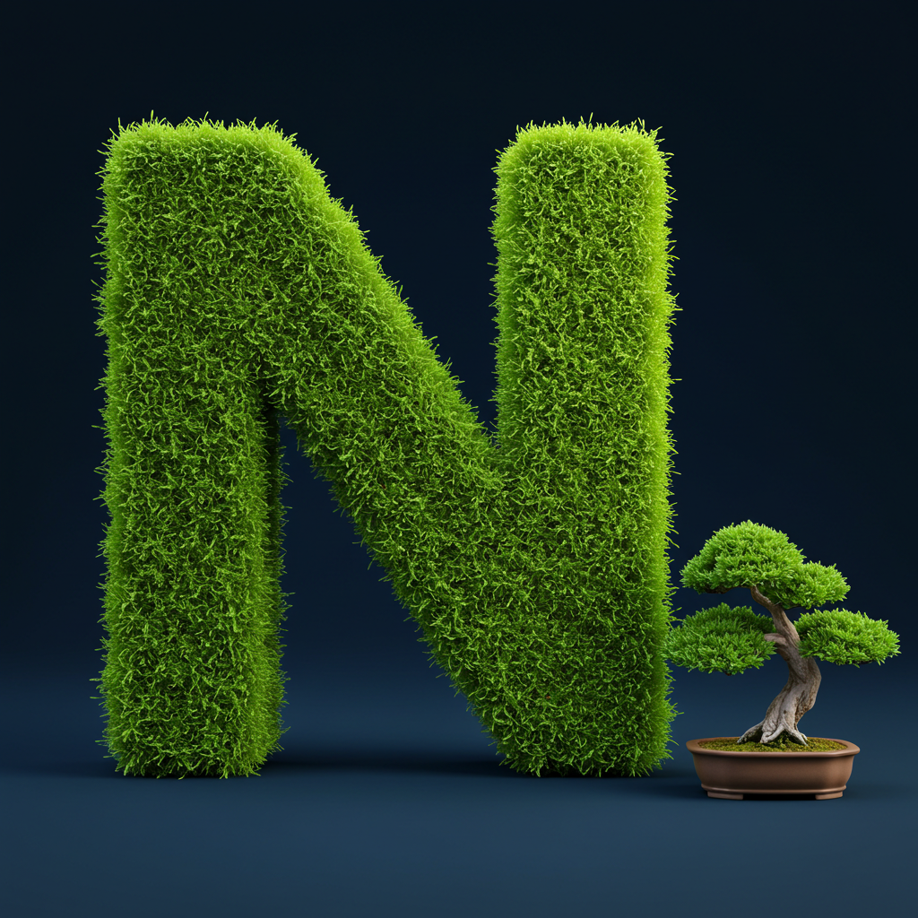 Bonsai tree — letter N