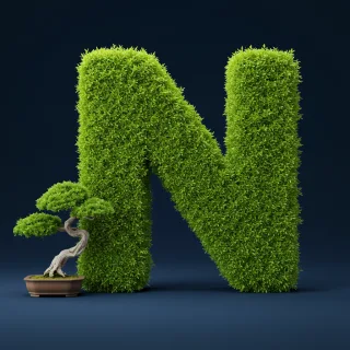 Bonsai tree — letter N (variant 2)