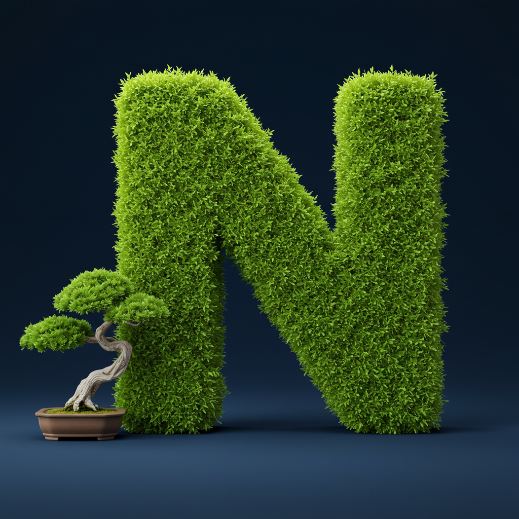 Bonsai tree — letter N (variant 2)
