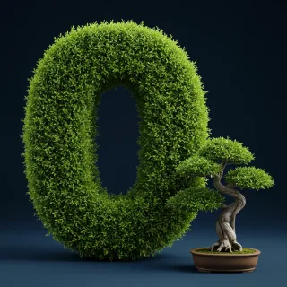 Bonsai tree — letter O (variant 2)