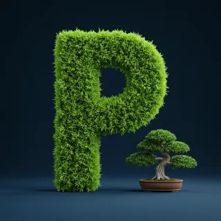 Bonsai tree — letter P