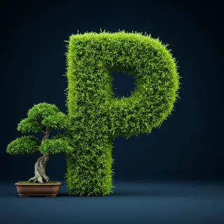 Bonsai tree — letter P (variant 2)