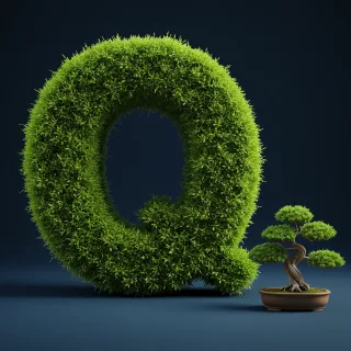 Bonsai tree — letter Q