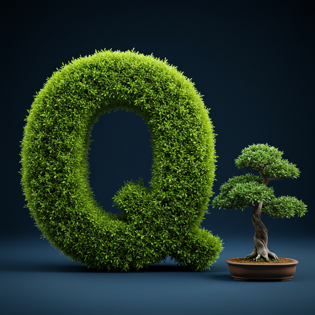 Bonsai tree — letter Q (variant 2)