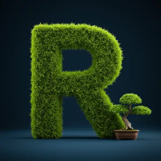 Bonsai tree — letter R (variant 2)
