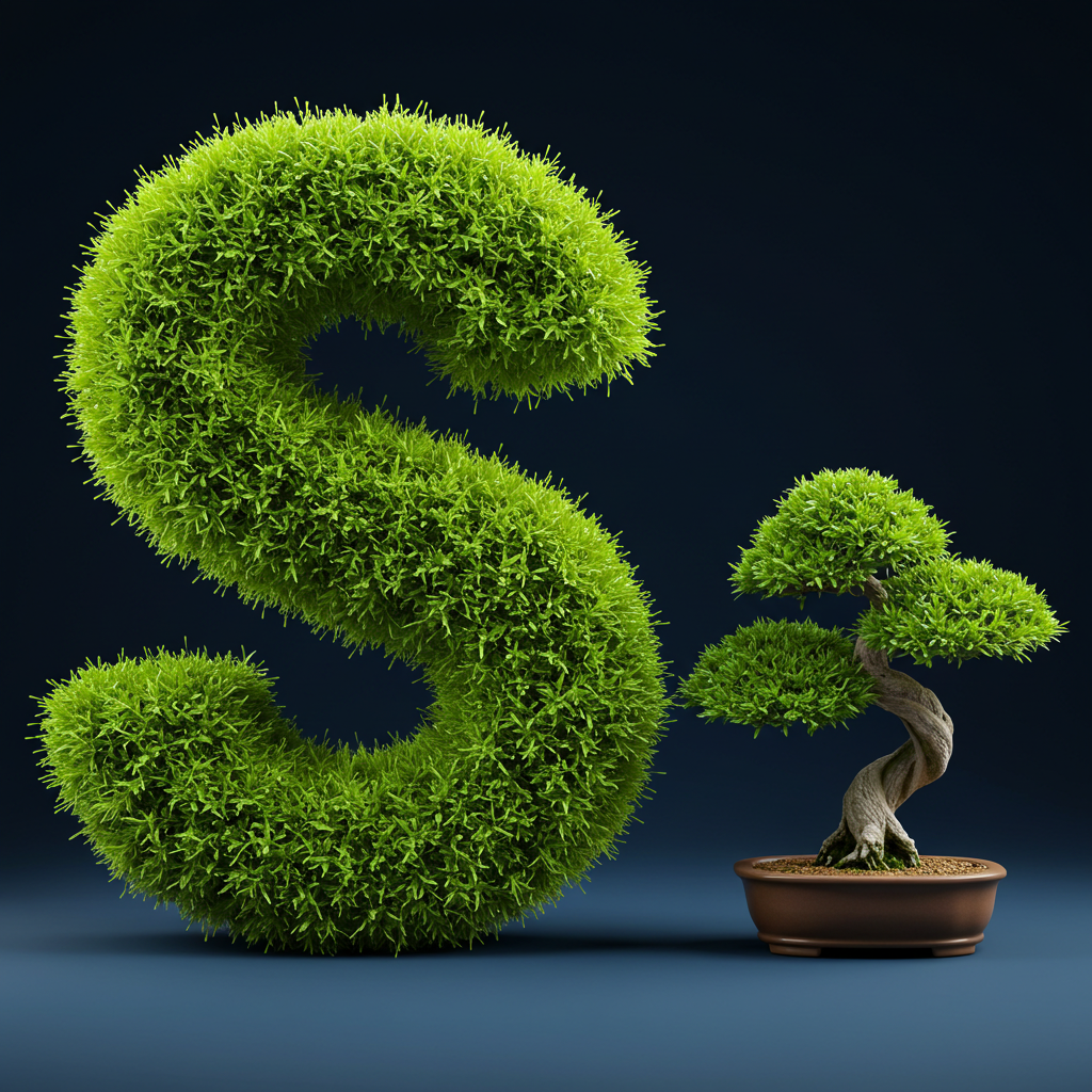 Bonsai tree — letter S