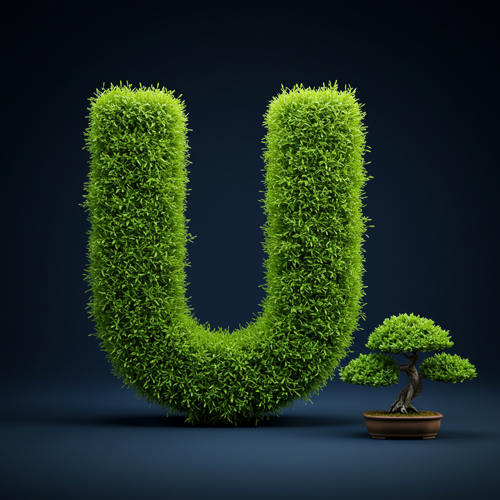 Bonsai tree — letter U (variant 2)