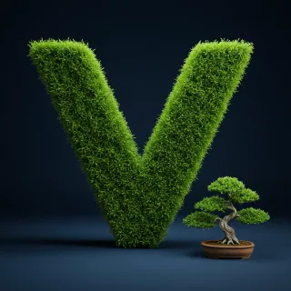 Bonsai tree — letter V