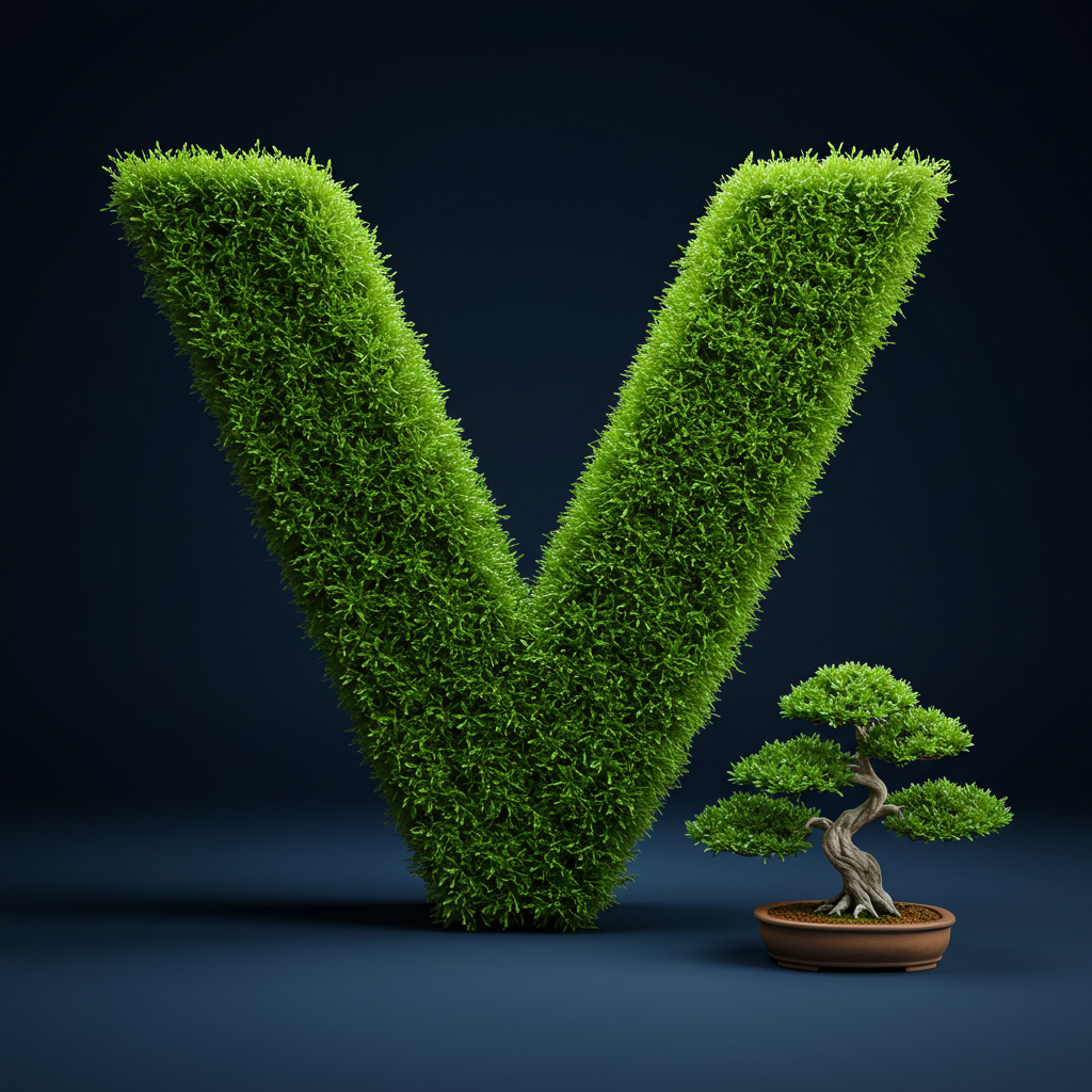 Bonsai tree — letter V