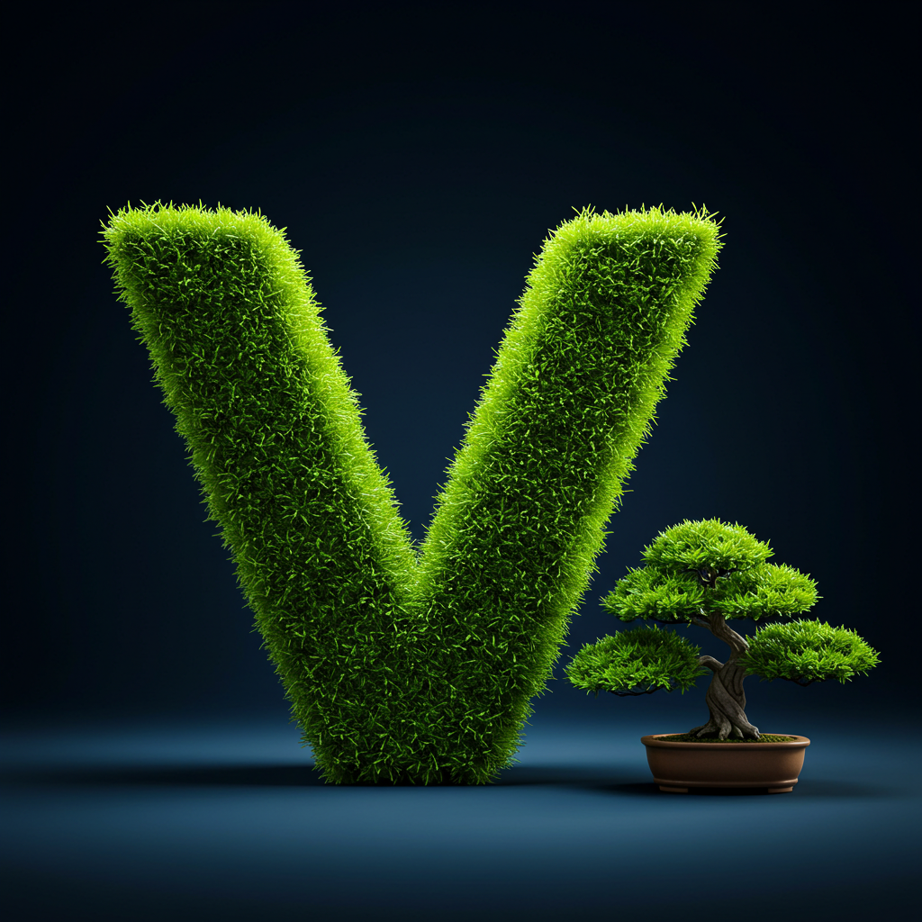 Bonsai tree — letter V (variant 2)