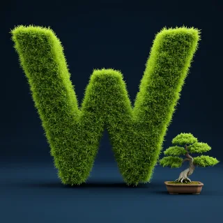 Bonsai tree — letter W (variant 2)