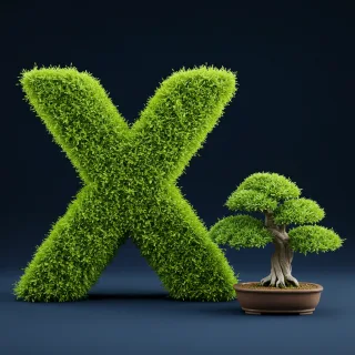 Bonsai tree — letter X