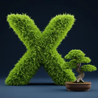 Bonsai tree — letter X (variant 2)