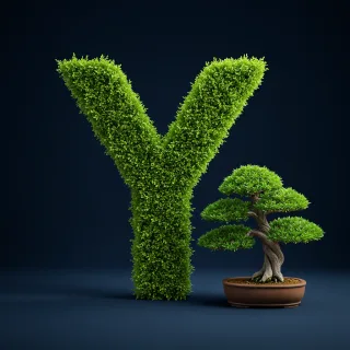 Bonsai tree — letter Y