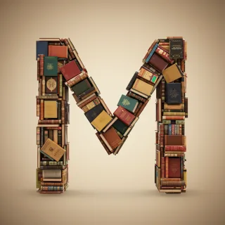 Books 2 — letter M (variant 2)