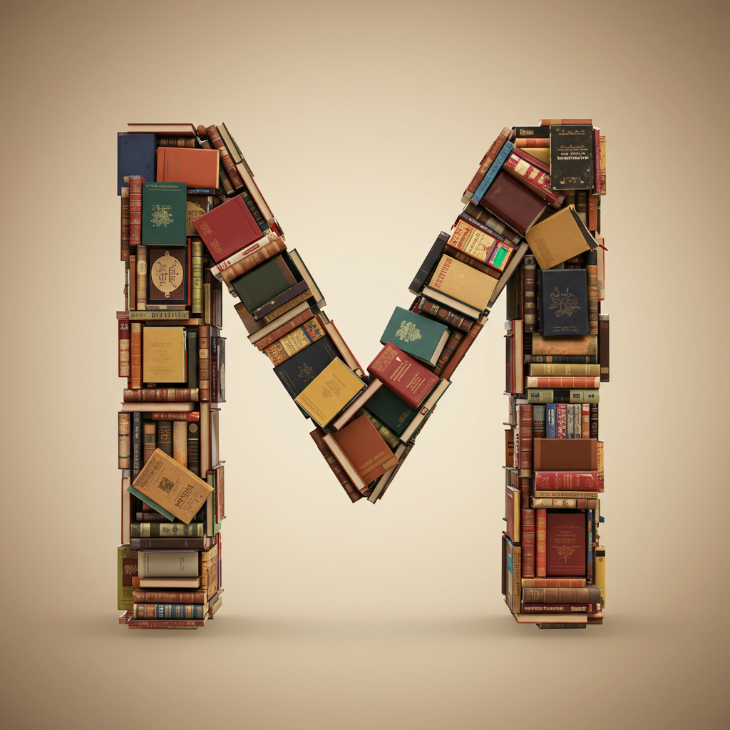 Books 2 — letter M (variant 2)
