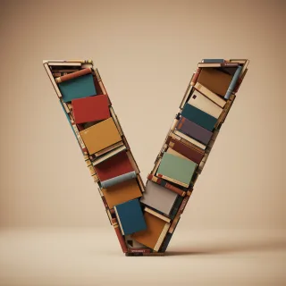 Books 2 — letter V (variant 2)