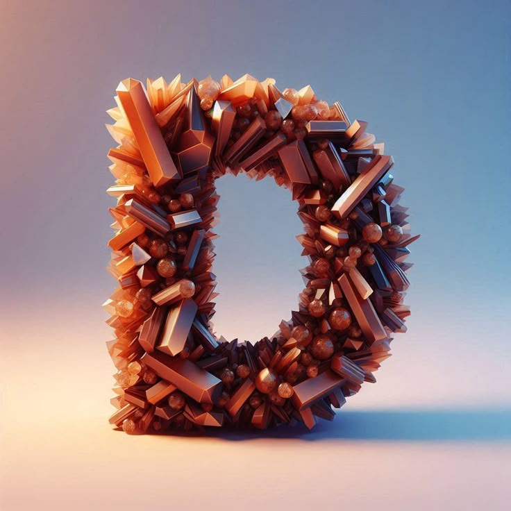 Brown crystal — letter D