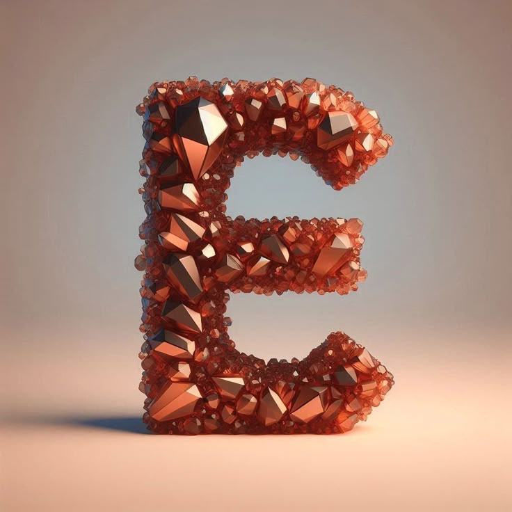 Brown crystal — letter E