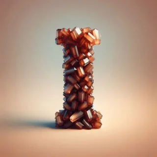 Brown crystal — letter I