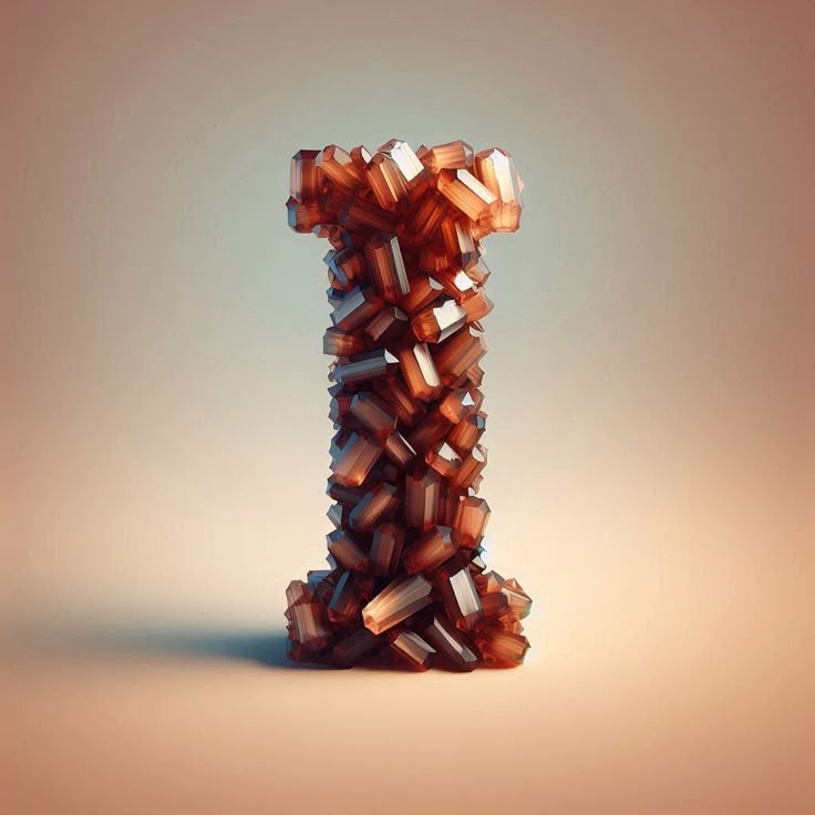 Brown crystal — letter I