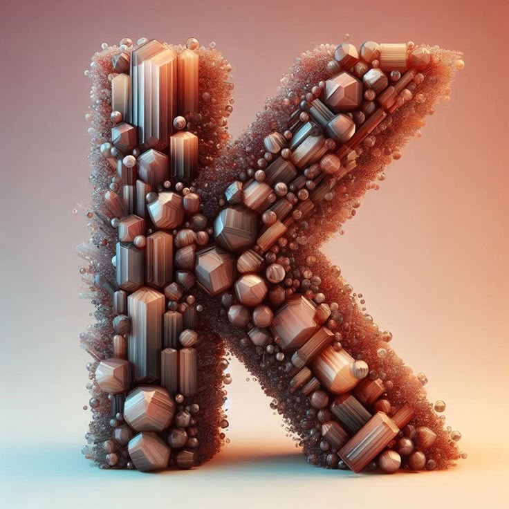 Brown crystal — letter K