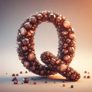 Brown crystal — letter Q