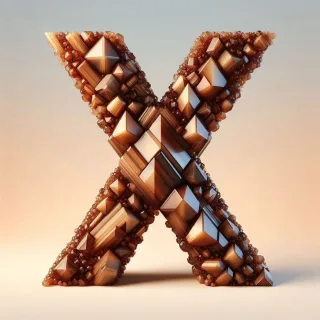 Brown crystal — letter X