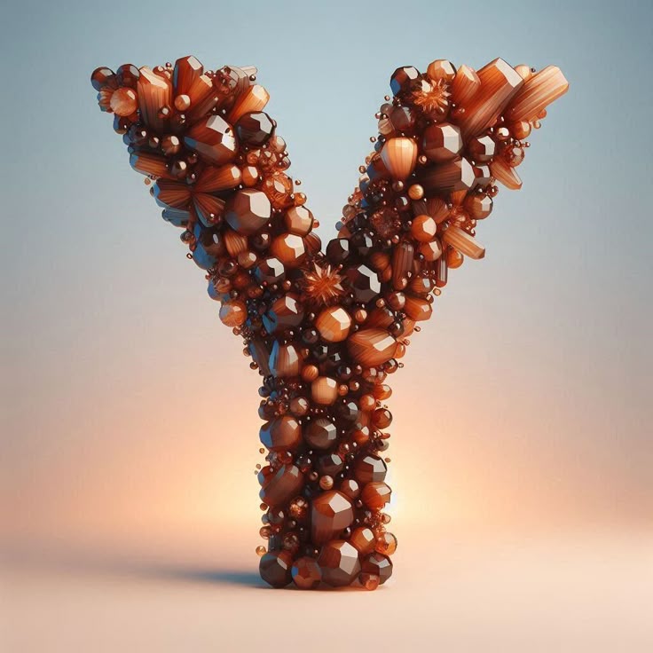 Brown crystal — letter Y