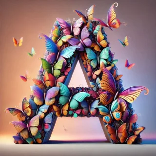 Butterfly wings — letter A (variant 2)