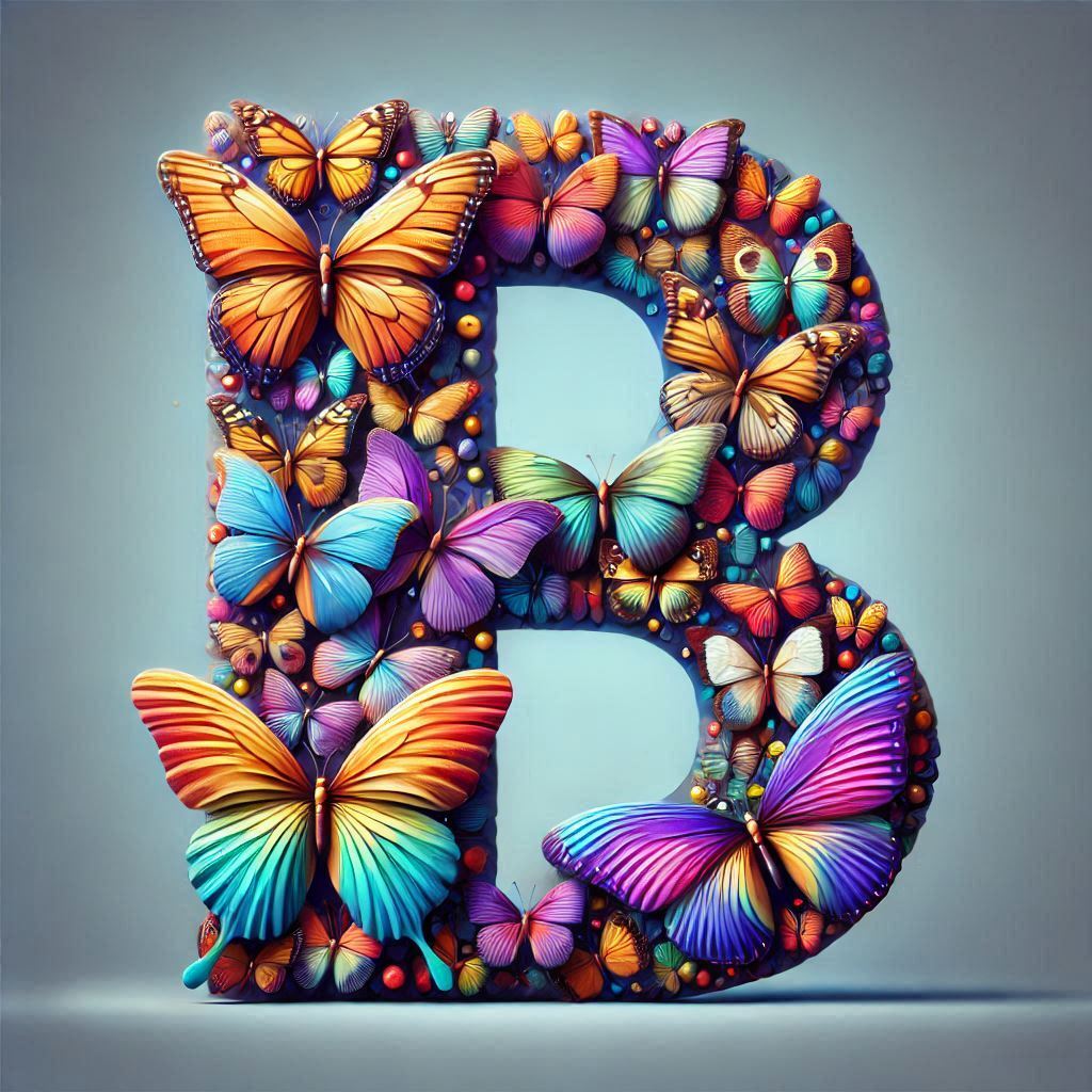 Butterfly wings — letter B (variant 2)