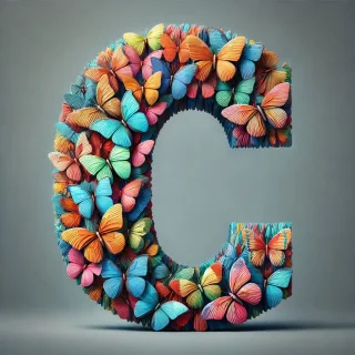 Butterfly wings — letter C