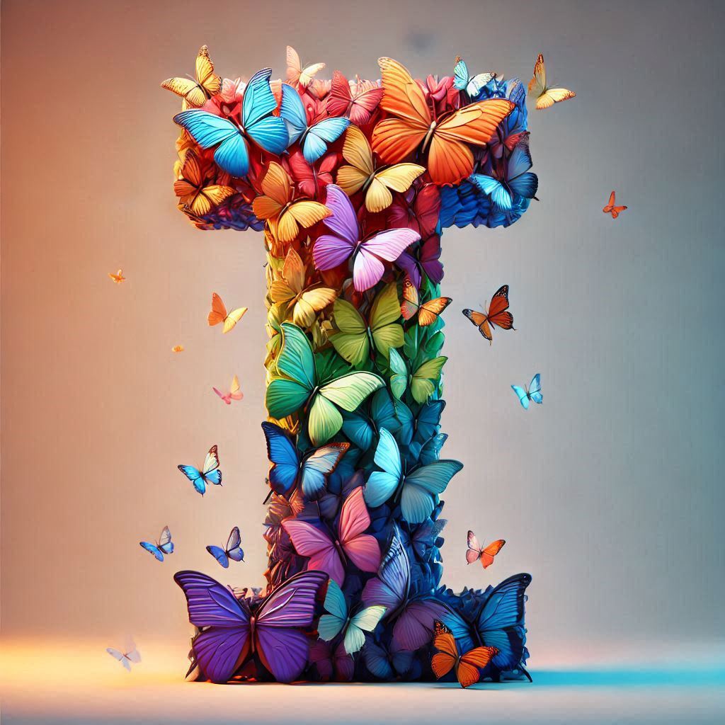 Butterfly wings — letter I