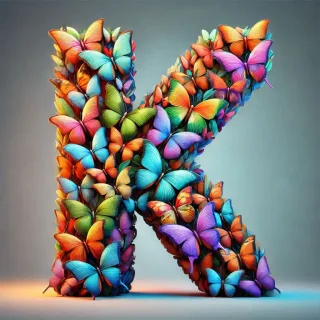Butterfly wings — letter K