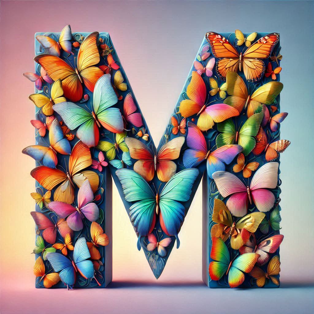 Butterfly wings — letter M