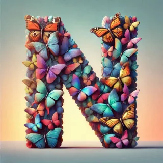Butterfly wings — letter N