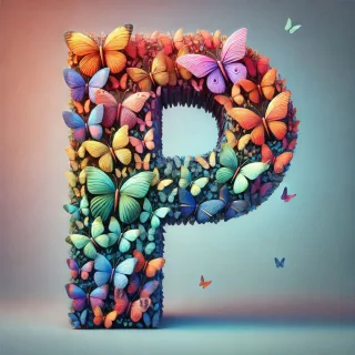 Butterfly wings — letter P