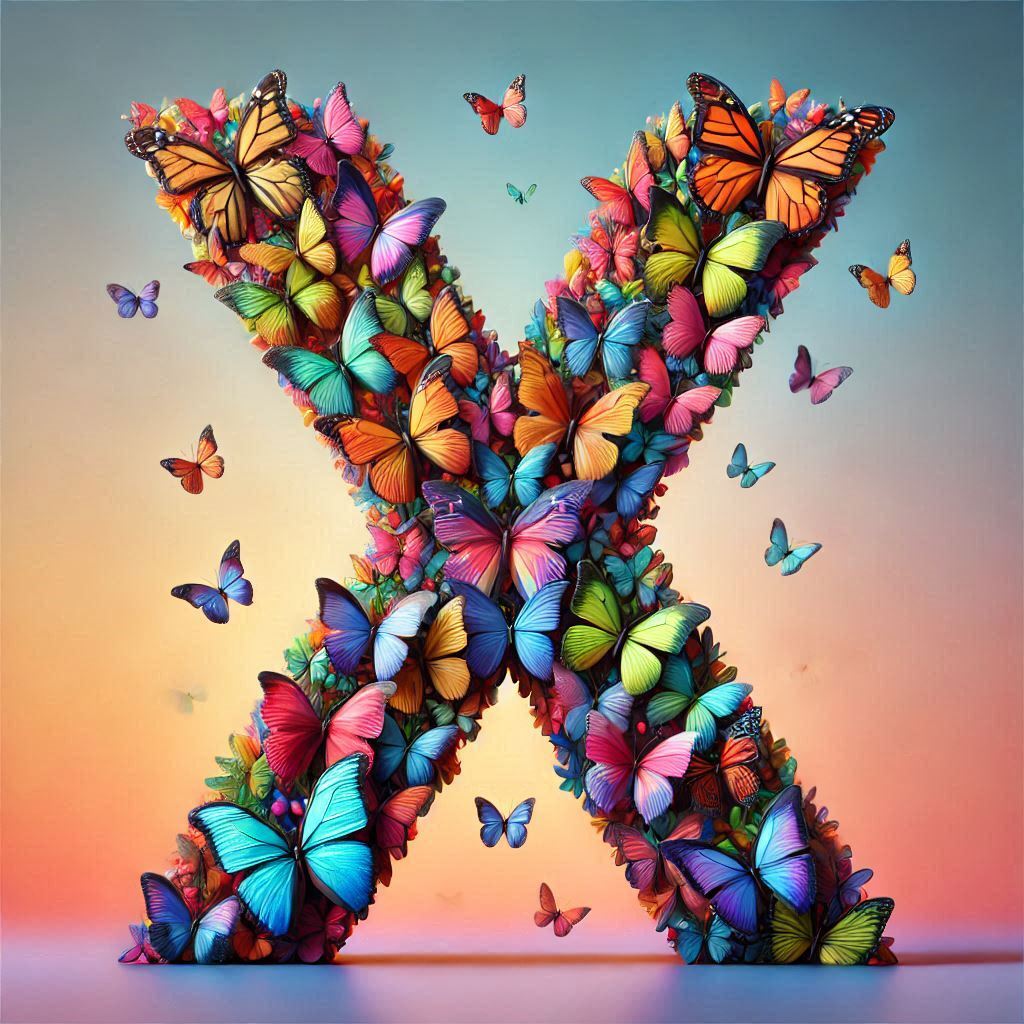 Butterfly wings — letter X